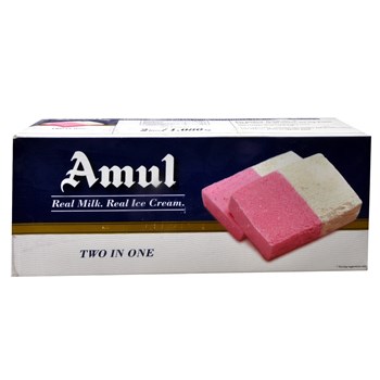 Amul Ice Cream,2 In 1 Vanilla + Strawberry